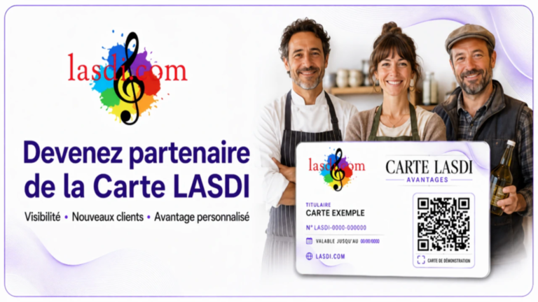 Professionnels présentant la Carte LASDI et les avantages du partenariat