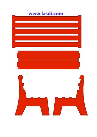 banc support téléphone en carton à imprimer modèle rouge 2