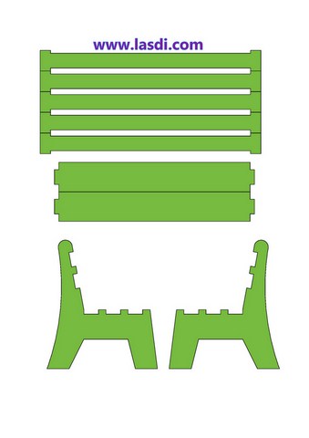 banc support téléphone en carton à imprimer modèle vert 2