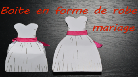 boîte à dragées en forme de robe en papier pour mariage