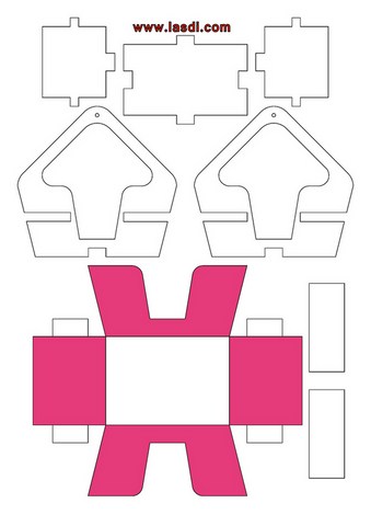 grande roue en carton à imprimer cabines modèle rose