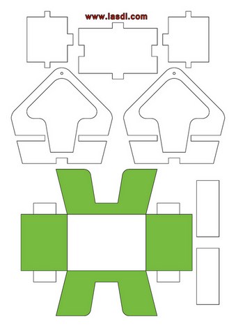 grande roue en carton à imprimer cabines modèle vert