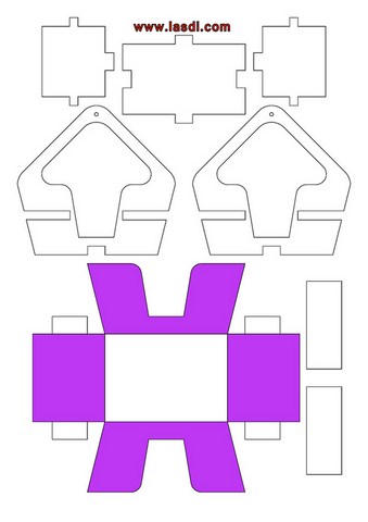 grande roue en carton à imprimer cabines modèle violet