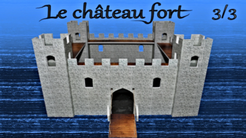 château fort en carton avec tours et murs assemblés