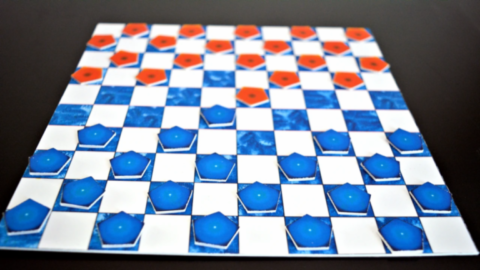 fabrication d'un jeu de dames en carton, DIY