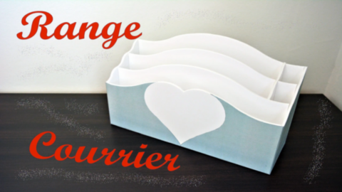 range-courrier en carton avec compartiments et décoration cœur