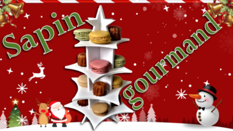 présentoir sapin de noël en carton pour mises en bouche