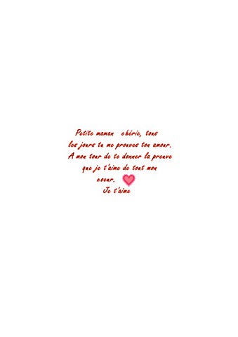 cadre cœur en carton à imprimer texte fond fête des mères